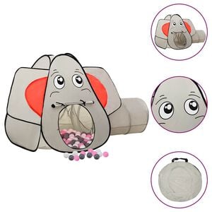 vidaXL Kinderspeeltent met 250 ballen olifant 174x86x101 cm grijs