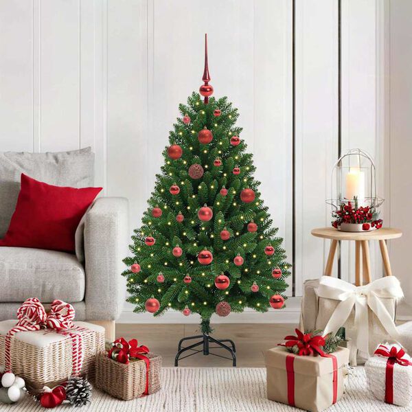 vidaXL Kunstkerstboom met 150 LED Groen 120 cm PVC en Metaal