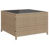vidaXL Tuinbank met tafel en kussens L-vormig poly rattan beige