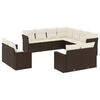 vidaXL 11-delige Loungeset met kussens poly rattan bruin