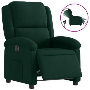 vidaXL Fauteuil verstelbaar elektrisch stof donkergroen