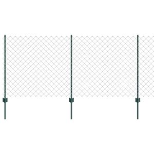 vidaXL gaashek met palen 10 x 1 m PVC-Coated Staal Groen Mesh