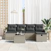 vidaXL Tuin Sofa Set met kussen 6 pcs Lichtgrijs poly rattan