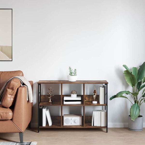 vidaXL Boekenkast Gerookt eiken 102 x 32 x 72,5 cm Bewerkt hout