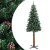 vidaXL Kerstboom met echt hout en sneeuw smal 210 cm groen