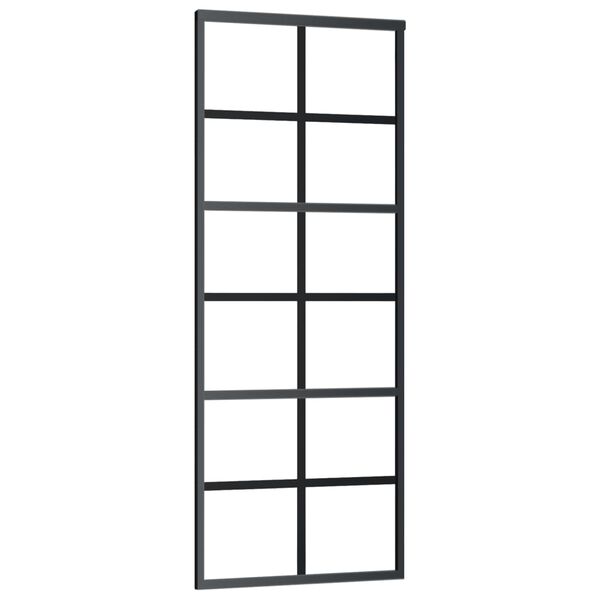 vidaXL Schuifdeur met beslag 76x205 cm aluminium en ESG-glas