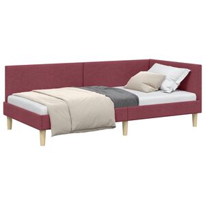 vidaXL Hoekbedframe Wijnrood 80 x 200 cm Stof