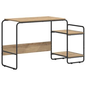 vidaXL Bureau met opbergruimte Artisanaal eiken 131.5 x 50 x 75.5 cm