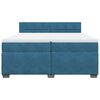 vidaXL Boxspring met matras fluweel blauw 200x200 cm