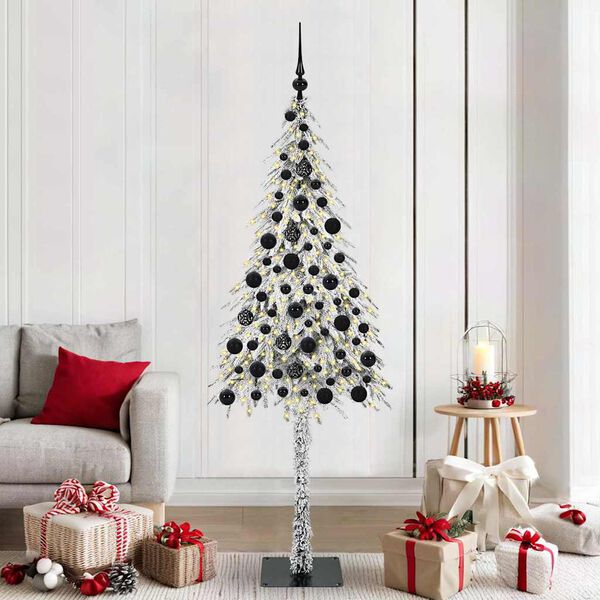 vidaXL Kerstboom met 300 LED met standaard Wit 180 cm PE en staal