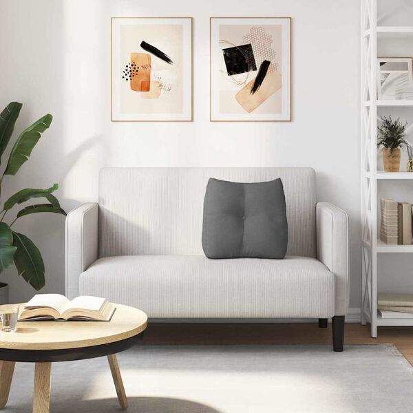 vidaXL Rugkussen Donkergrijs 45 x 24 x 50 cm Stof