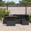 vidaXL Tuin Eetset met kussen met kussen 6 pcs Zwart en Bruin