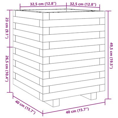 vidaXL Plantenbak 40x40x49,5 cm geïmpregneerd grenenhout