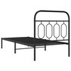 vidaXL Bedframe met hoofdbord metaal zwart 90x200 cm