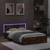 vidaXL Bedframe met hoofdeinde en LED gerookt eikenkleurig 140x200 cm
