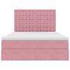 vidaXL Opbergbed met LED met matras met LED Roze 140 x 200 cm Fluweel