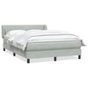 vidaXL Boxspring met matras fluweel lichtgrijs 160x210 cm