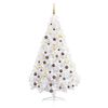 vidaXL Kunstkerstboom met verlichting en kerstballen half 180 cm wit