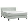 vidaXL Boxspring met matras fluweel lichtgrijs 160x220 cm