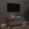 vidaXL Tv-meubel met LED-verlichting 80x35x40 cm sonoma eikenkleurig