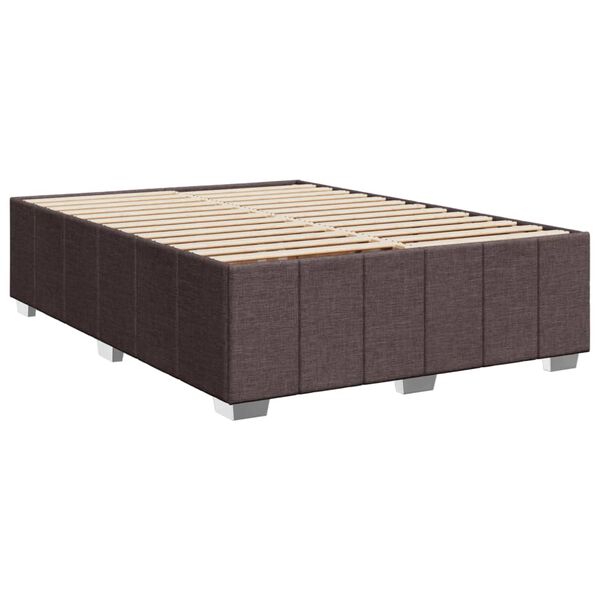 vidaXL Bedframe zonder matras stof donkerbruin 140x190 cm