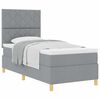 vidaXL Boxspringbed met matras Lichtgrijs 100 x 200 cm Stof