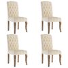 vidaXL Eetkamerstoelen 4 st linnen-look stof beige