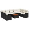 vidaXL Tuinbankenset 10 st Zwart en Cr&egrave;me poly rattan