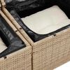 vidaXL Tuinbankenset met opslag 9 pcs Beige en Cr&egrave;me poly rattan