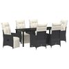 vidaXL Tuin eettafelset 7 st Zwart poly rattan