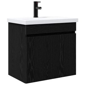 vidaXL Badkamermeubel met kraan Zwart eiken 61 x 40 x 74,5 cm