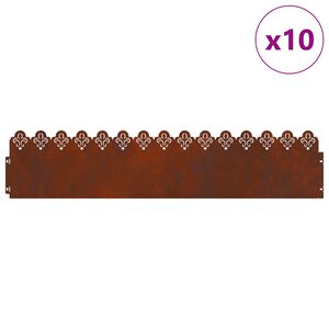 vidaXL Gazonranden 10 st 103 x 0,05 x 22 cm weervast staal