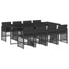 vidaXL 9-delige Tuinset poly rattan zwart