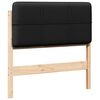 vidaXL Gestoffeerd hoofdbord Bruin en zwart 90 cm Massief grenenhout
