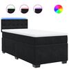 vidaXL Boxspring met matras fluweel zwart 80x200 cm