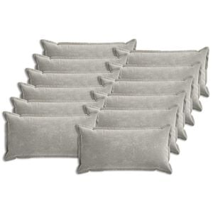 vidaXL Kussensloop 12 pcs HOUTEN Lichtgrijs 40 x 80 cm Chenille Stof