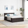 vidaXL Ottoman bed met matras 140x200cm stof donkerbruin