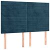 vidaXL Hoofdbord donkerblauw 144x5x118/128 cm fluweel