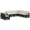 vidaXL Tuinbankenset 9 st Zwart poly rattan