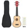 vidaXL Ukuleleset met tas voor kinderen sopraan 21'' lichthoutkleurig