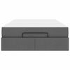 vidaXL Bedframe met matras met matras 2 pcs Dim Grijs Stof