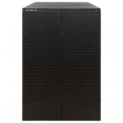 vidaXL Containerberging driedubbel 207x80x117 cm poly rattan zwart