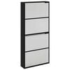 vidaXL Schoenenkast met spiegel 4-laags 63x17x134 cm zwart