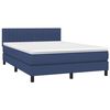 vidaXL Boxspring met matras stof blauw 140x200 cm