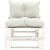vidaXL 4-delige Loungeset met beige kussens pallet hout