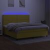 vidaXL Boxspring met matras en LED stof groen 200x200 cm