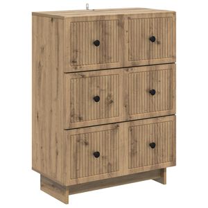 vidaXL Ladenkast 66 x 34,5 x 90 cm Bewerkt hout Artisanaal eiken