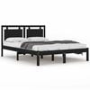 vidaXL Bedframe massief hout zwart 140x190 cm