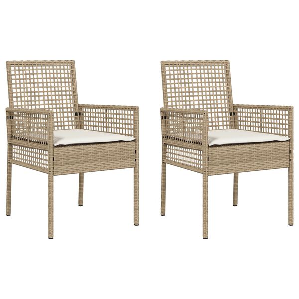 vidaXL Tuinstoel 2 pcs Beige 53 x 60 x 85cm poly rattan