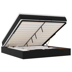 vidaXL Ottoman bed met matras 180x200cm kunstleer zwart